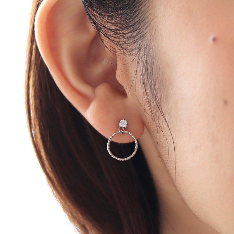 チタンピアス「ピンクサファイア/ゴールドカラー」3mm