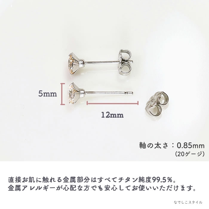金属アレルギー対応の純チタンピアス