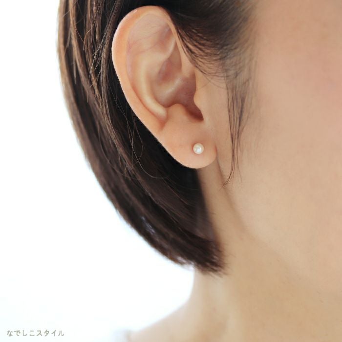 一粒グラスパール4mm（スタッド） チタンピアスの通販SHOP｜なでしこ