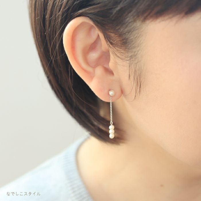 一粒グラスパール4mm（スタッド） チタンピアスの通販SHOP｜なでしこ