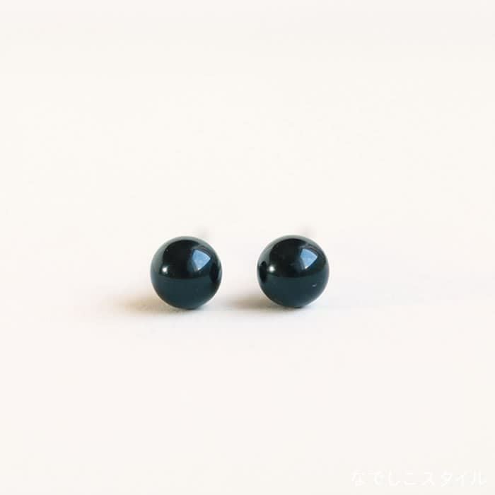 一粒ブラックパール（グラスパール）4mm チタンピアスの通販SHOP