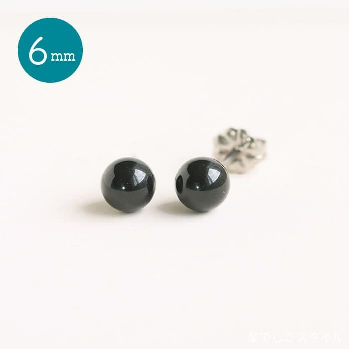 一粒ブラックパール（グラスパール）6mm チタンピアスの通販SHOP