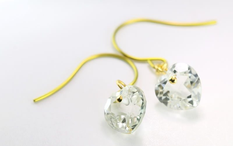 天然石のハートカット「グリーンアメジスト」 チタンピアスの通販SHOP