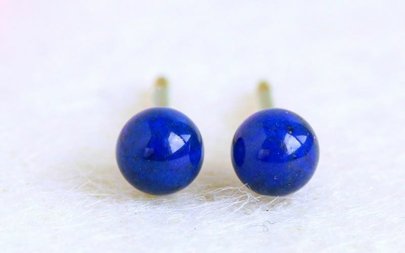 天然石の丸玉スタット「ラピスラズリ」4mm チタンピアスの通販SHOP