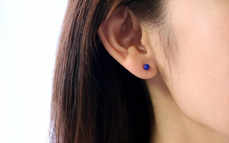 天然石の丸玉スタット「ラピスラズリ」4mm チタンピアスの通販SHOP