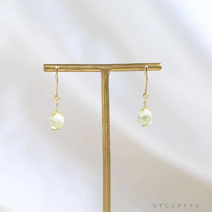 天然石のツイストカット/レモンクオーツ チタンピアスの通販SHOP