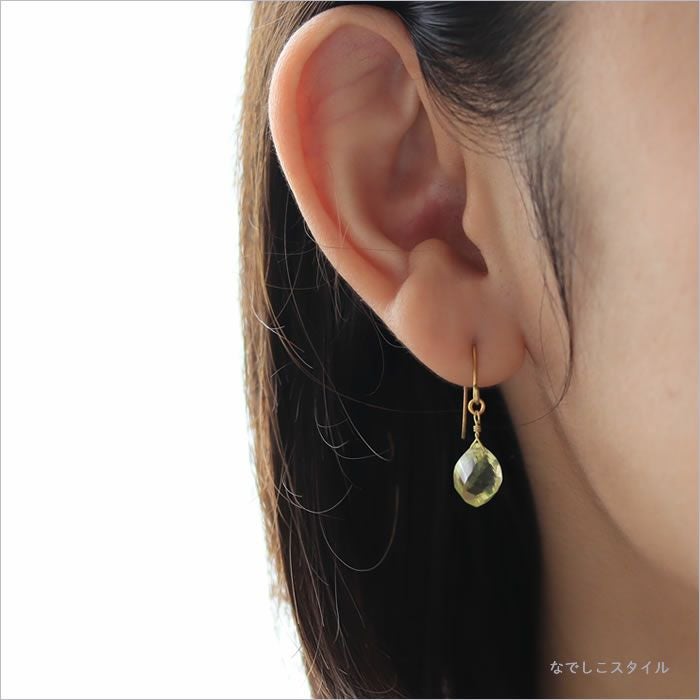 天然石のツイストカット/レモンクオーツ チタンピアスの通販SHOP