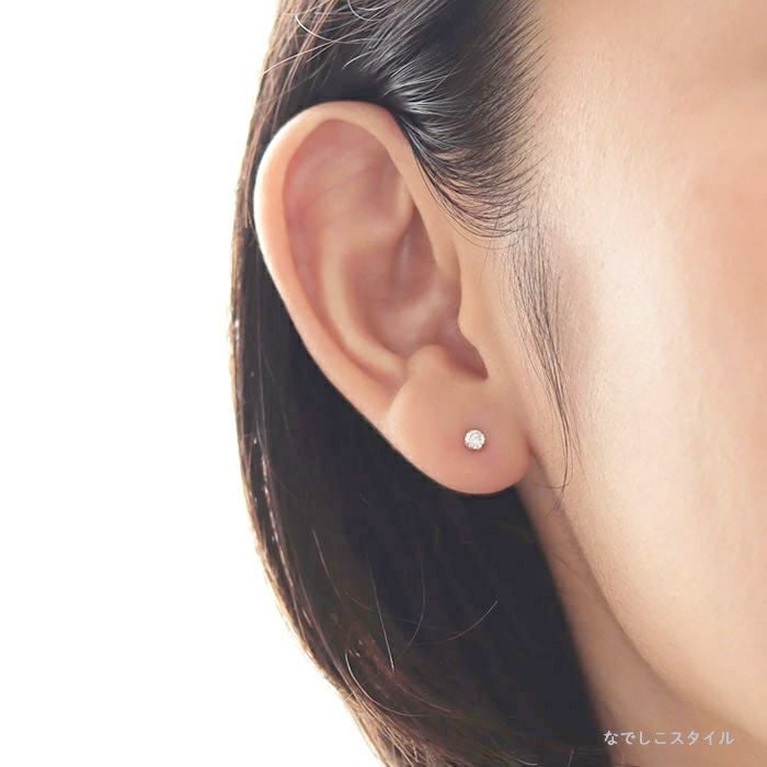 チタンピアス「CZダイアモンド/ゴールドカラー」3mm