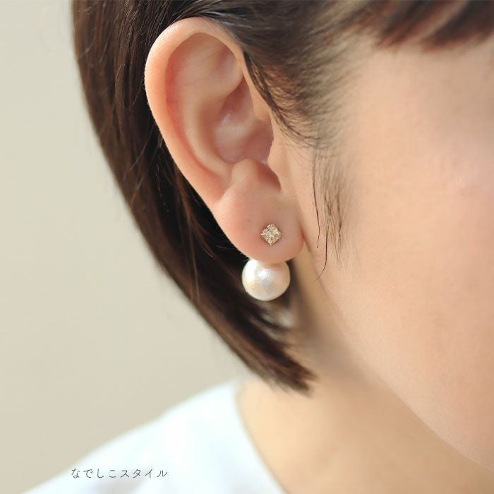 一粒キュービックジルコニア「カルテット/シャンパンダイア」4mm