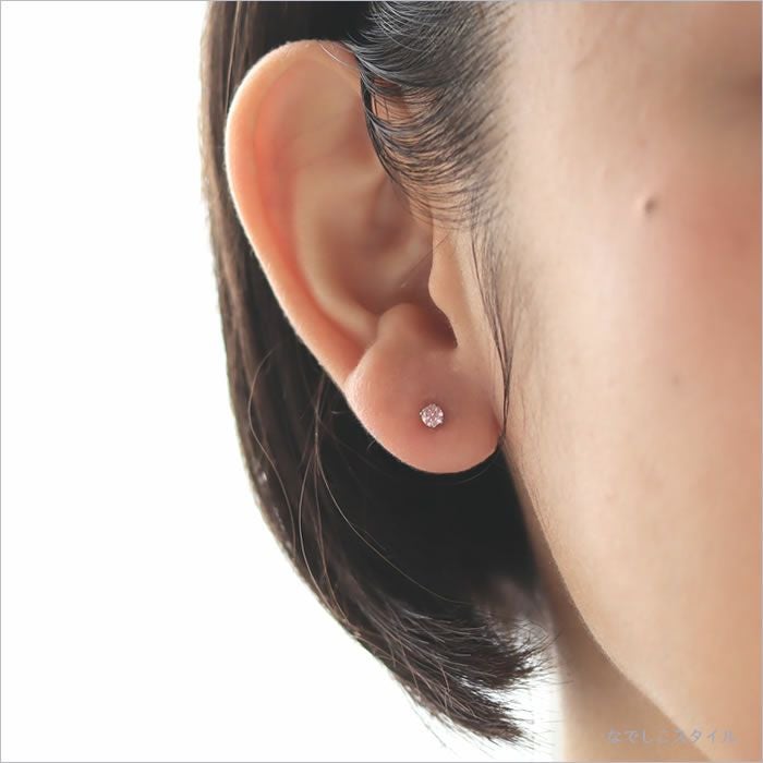 片耳販売※】スワロフスキー/一粒ジルコニア「サファイアピンク」3mm