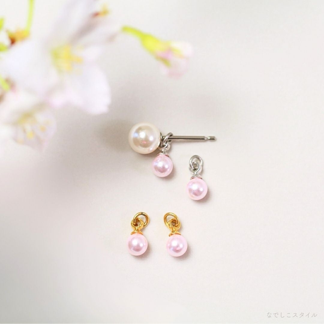 金属アレルギー対応桜色パールチャーム