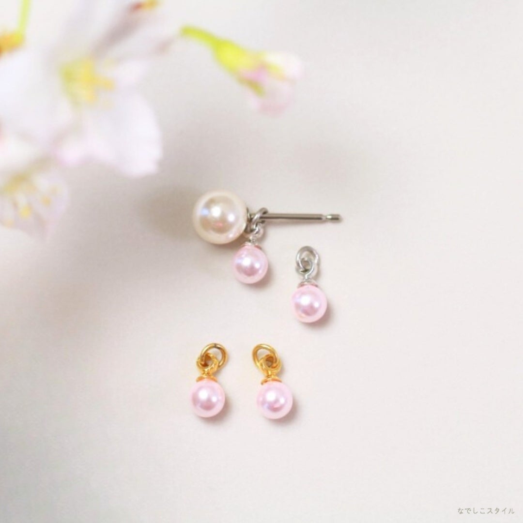 金属アレルギー対応桜色パールチャーム