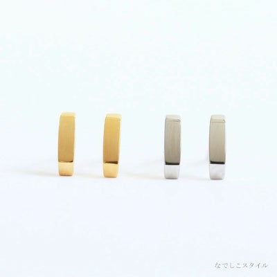 なでしこスタイルのセカンドピアス。シルクラインピアス、ゴールド＆プラチナカラーの正面写真