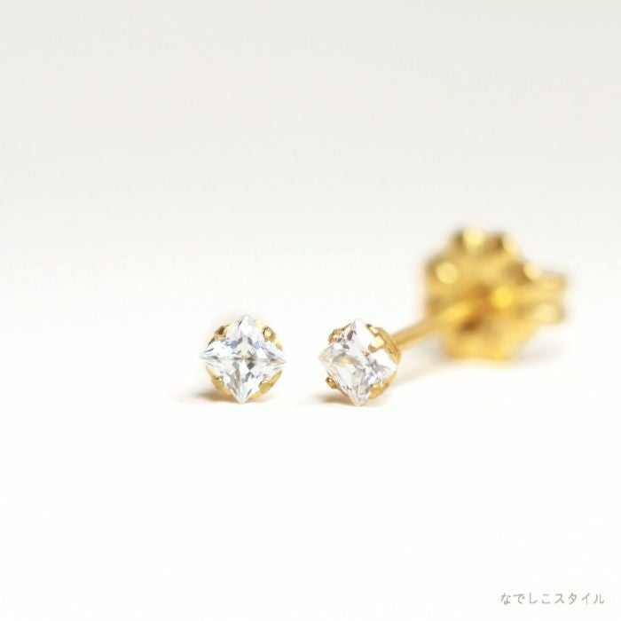 カルテット/ゴールドカラー/ダイアモンド」2.5mm チタンピアスの通販