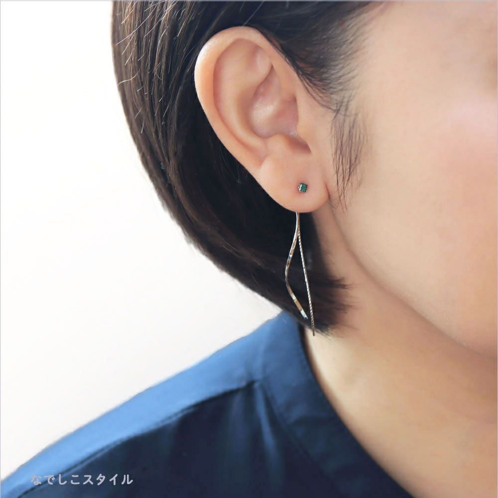 カルテット/エメラルド」2.5mm チタンピアスの通販SHOP｜なでしこスタイル
