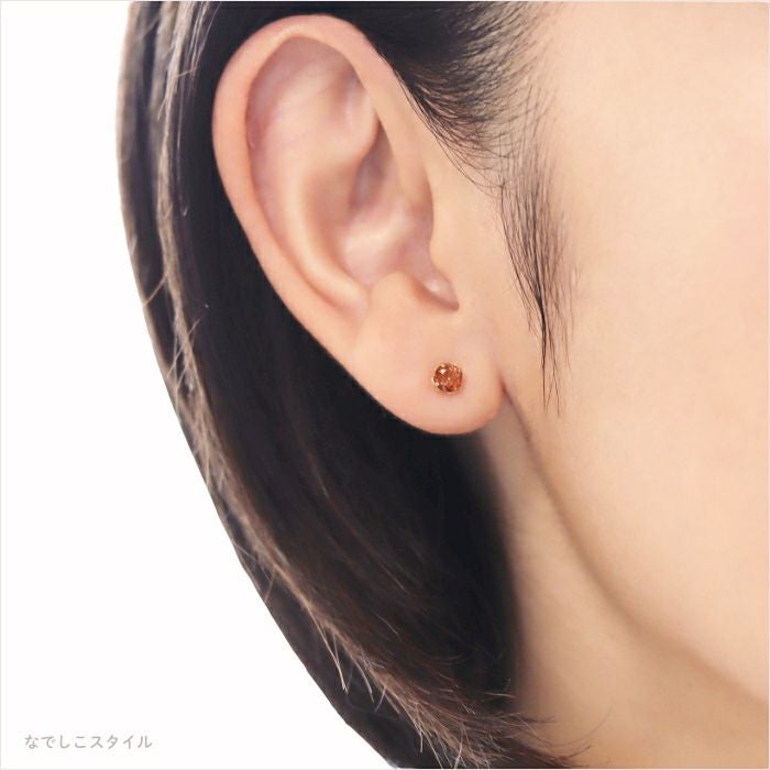 金属アレルギー対応純チタンピアス。ゴールドカラー「ブランデー